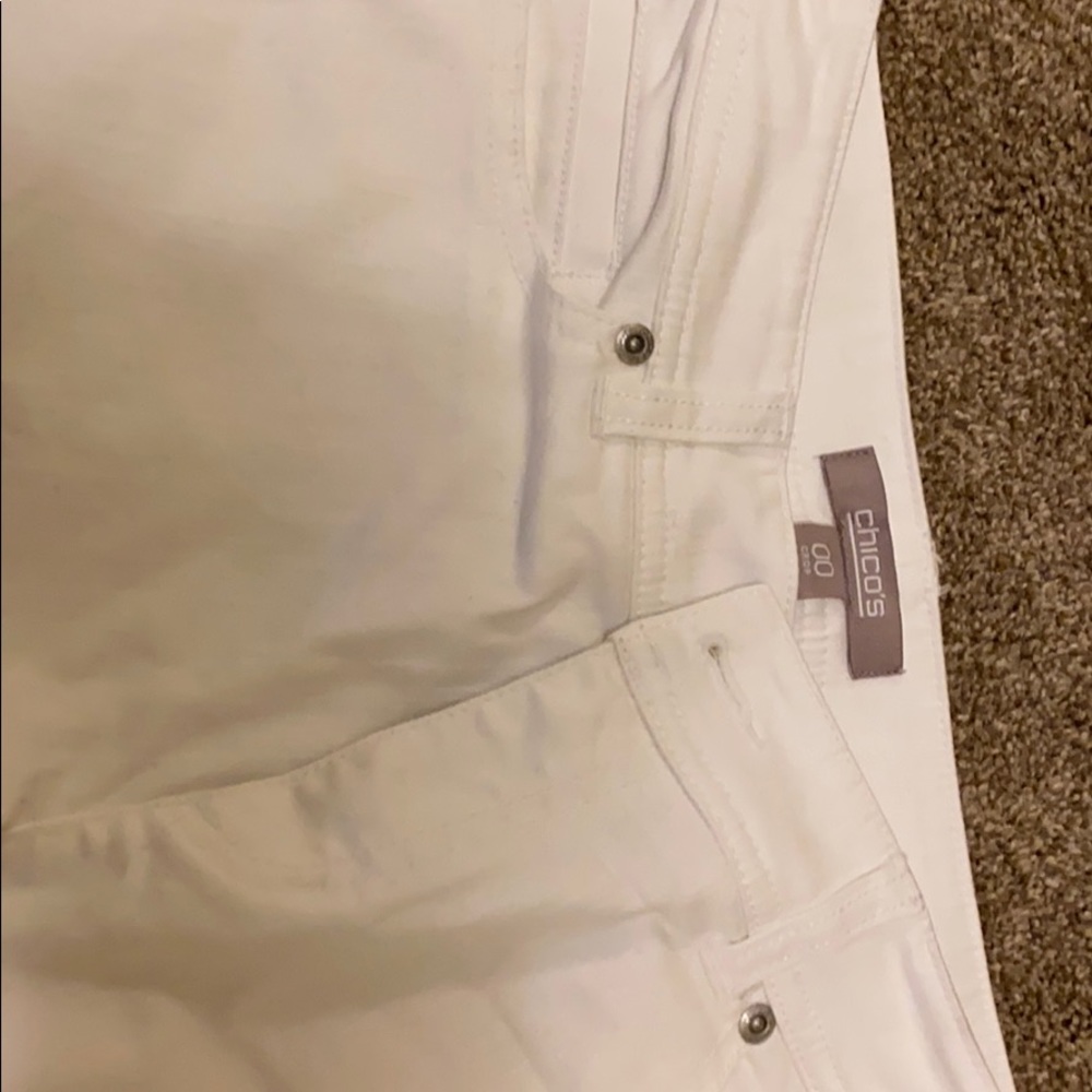 Chico’s 00 white cropped jeans, mint - Picture 2 of 5